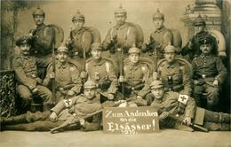 Militaires Armés En Tenue De Combat " ZUM ANDENKEN An Die ELSÄSSER 1915" Postée De HANAU - Oorlog 1914-18