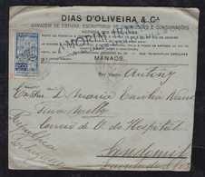 Brazil Brasil 1910 Advertising Cover 200R PANAMERICANO Single Use MANAUS AMAZONAS To Portugal - Lettres & Documents