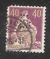 Perfin/perforé/lochung Switzerland No 102  1908-1933 - Hélvetie Assise Avec épée B  Schweizerischer Bankverein - Gezähnt (perforiert)