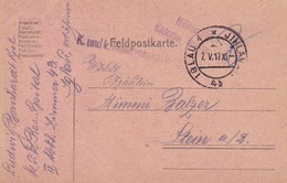 Feldpostkarte - K.u.k. Reserve Spital Iglau Nach Stein/Donau - 1917 (38572) - Cartas & Documentos