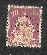 Perfin/perforé/lochung Switzerland No 102  1908-1933 - Hélvetie Assise Avec épée LC  Leu & Co - Perfin