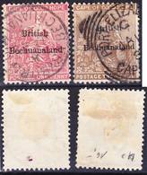 Bechuanaland 1885 Mi 3-4 Overprint "British Bechuanaland" Without Dot!, Nice Cancellation Used O, I Sell My Collection! - 1885-1895 Colonie Britannique