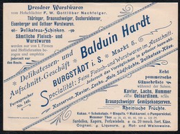 A6074 - Burgstädt Balduin Hardt Dresdner Wurstwaren - Fleischerei - Nachfolger F.W. Gottlöber - Rechnung Werbung Reklame - Levensmiddelen