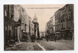 - CPA RIOM (63) - Rue Du Commerce Et L'Eglise Du Marthuret - - Riom