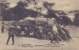 BELG. CONGO 1912 : PWS/E.P./P.St. - ILLUSTR.** Nr.22 – 10 C. : TRANSPORT,PUSH,VEHICLE,CHARIOT - Stamped Stationery