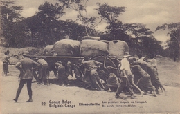 BELG. CONGO 1912 : PWS/E.P./P.St. - ILLUSTR.** Nr.22 – 10 C. : TRANSPORT,PUSH,VEHICLE,CHARIOT - Entiers Postaux