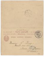 SUISSE - 1891 -  CARTE ENTIER POSTAL AVEC REPONSE PAYEE De BRIGUE => MORET (SEINE ET MARNE) - Ganzsachen