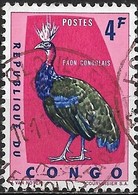 CONGO 1963 Protected Birds - 4f. Congo Peafowl (Paon Congolais) FU - Gebruikt