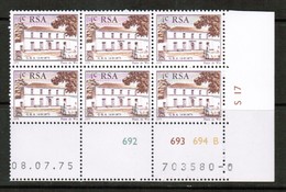 SOUTH AFRICA  Scott # 447** VFMINT NH INSCRIPTION CORNER BLOCK Of 6  LG-986 - Blocchi & Foglietti