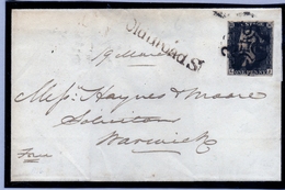 Penny Black On Small Letter 19.03.1841 - Cartas & Documentos