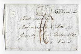 1825 - LETTRE De GENEVE => PARIS Avec ENTREE SUISSE Par FERNEY - ...-1845 Prefilatelia