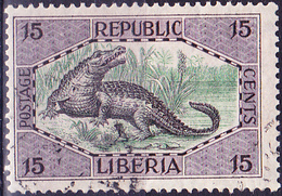 Liberia - Nilkrokodil (Crocodylus Niloticus) (Mi.Nr.: 194) 1920 - Gest Used Obl - Liberia