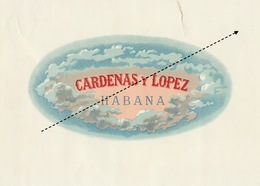 1893-1894 Grande étiquette Boite à Cigare Havane CARDENA Y LOPEZ - Etiquetas