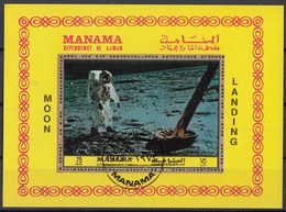 Manama 1972 Espace Spazio Space Luna  Moon Landing Sheet Perf. CTO - Asie