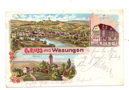 0-6104 WASUNGEN, Lithographie, Maienluft, Rathaus, Gesamtansicht - Wasungen