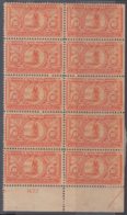 1902-122 CUBA REPUBLICA. 1902. 10c SPECIAL DELIVERY BYCICLE CYCLE MNH PLATE NUMBER BLOCK10. - Ongebruikt