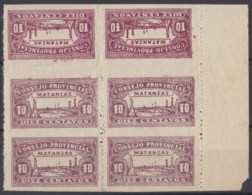 LOC-87 CUBA REPUBLICA. 1903. LOCAL REVENUE MATANZAS. 10c PERFORATED TETE BECHE ORIGINAL GUM. - Timbres-taxe