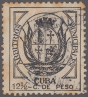 LOC-99 CUBA SPAIN ESPAÑA. 1889. LOCAL REVENUE 12 1/2c SANTIGO DE CUBA USED. RARE. - Postage Due