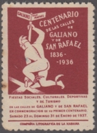 VI-430 CUBA REPUBLICA. CINDERELLA 1936, CENTENARIO CALLE GALIANO Y SAN RAFAEL. GOMA ORIGINAL. - Charity Issues