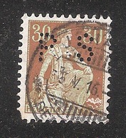 Perfin/perforé/lochung Switzerland No 100  1908-1933 - Hélvetie Assise Avec épée PS  Suchard SA - Gezähnt (perforiert)