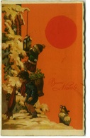 BUSI (?) SIGNED 1920s POSTCARD -  CHILDREN TURN ON LANTERN - EDIT DEGAMI N.879 (BG77) - Busi, Adolfo