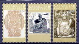 Delcampe - Kazakhstan 2002 Art. Painting, Drawing. Fauna: Horses. 3v** - Kasachstan