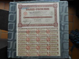 PARIS-FONCIER - Action De 100 Francs Au Porteur - P - R