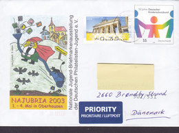 Germany Uprated (Frama ATM Label) Postal Stationery Ganzsache Entier Deutscher Kinderschutzbund NAJUBRIA 2003 Cachet - Enveloppes Privées - Oblitérées