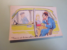 BELLE ILLUSTRATION HUMORISTIQUE .."OU EST LE VOLANT ?" .... - Ordner, P.