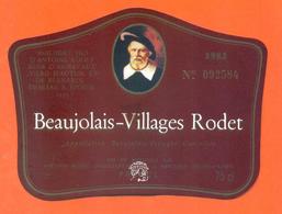 étiquette De Vin De Beaujolais Villages Rodet 1982 à Mercurey - 75 Cl - Beaujolais