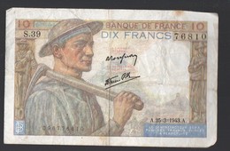 Billet 10f "mineur" 1943 (PPP16737) - 10 F 1941-1949 ''Mineur''