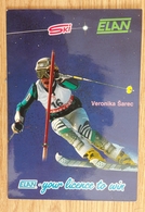 Veronika Sarec Cargary Women's Ski World Cup Elan Mint Postcard Slovenia Ex Yugoslavia - Sport Invernali