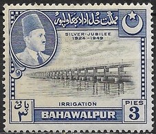 BAHAWALPUR 1949 Silver Jubilee Of Accession Of H.H. The Amir Of Bahawalpur - 3p Irrigation MH - Bahawalpur