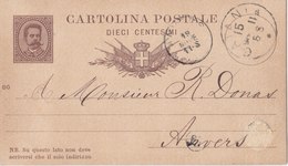 Italy - Cartolina Postale To Anvers - Ganzsachen