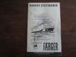 DANSKE STATSBANER FAERGER 26 MAJ 28 SEPTEMBER 1968 - Europe