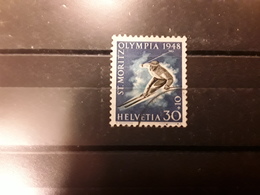 SUISSE 1948 JO Olympics Jeux Olympiques D' Hiver St Moritz , Ski, Yv No 452, 30 C + 10 C , Obl TB - Winter 1948: St-Moritz