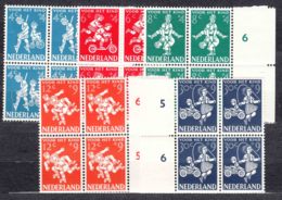 Netherlands 1958 Children Mi#723-727 Mint Never Hinged Pieces Of Four - Neufs