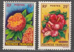 French Polynesia Polinesie 1962 Flowers Mi#20-21 Yvert#15-16 Mint Never Hinged - Unused Stamps