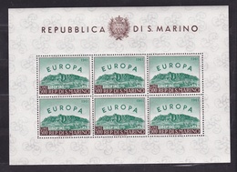 1961 San Marino Saint Marin EUROPA CEPT FOGLIETTO Di 6v. MNH** EUROPE BF Souvenir Sheet - 1961