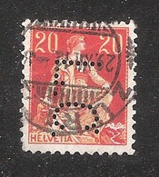 Perfin/perforé/lochung Switzerland No 98  1908-1933 - Hélvetie Assise Avec épée L.C.  Lutz & Co - Perfins