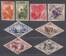 Tannu Tuva Tuwa 1934 Mi#41-48 B Imperforated Set, Mint Hinged - Touva