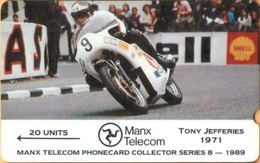 Isle Of Man - GPT, Collector Series-1989, Tony Jefferies, 3IOMD, Motor Racing, 20 U, 6000ex, 1989, VF Used - Isle Of Man