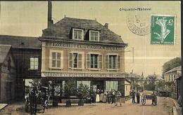 Criquetot - L' Esneval   Hôtel Du Cadran, Rue De Vergetot  Carte Toilée 1909   Edition Lebourg SUPERBE - Criquetot L'Esneval