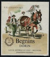 Rare // Etiquette De Vin // Chevaux //  Begnins, P.S. Chavannes - Horses