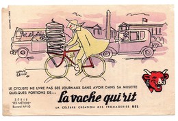 Buvard La Vache Qui Rit Hervé Baille Le Cycliste Ne Livre Pas Ses Journaux  ... Vélo Voitures Automobiles - Produits Laitiers