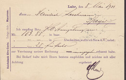 Reichspost Postal Stationery Ganzsache Germania PRIVATE Print C. F. MAURER Rosshaar-Spinnerei LAHR Baden 1901 - Cartes Postales