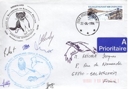 GROENLAND GRØNLAND 236 Lettre Signée GREA Ecological Field Expédition Karupelv Valley 1994 Hibou Owl Eule Polar Pôle Doc - Storia Postale