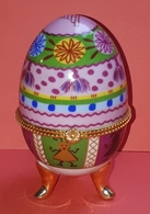 Oeuf En Porcelaine, De Collection, Boite à Bijoux Style Fabergé - Huevos