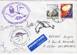 GROENLAND GRØNLAND 310 357 Lettre Signée GREA Ecological Field Expédition Karupelv Valley 2004 Hibou Owl Eule Polar Doc - Poststempel