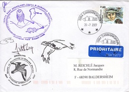 GROENLAND GRØNLAND 441 Lettre Signée GREA Ecological Field Expédition Karupelv Valley 2007 Hibou Owl Eule Polar Pôle - Postmarks